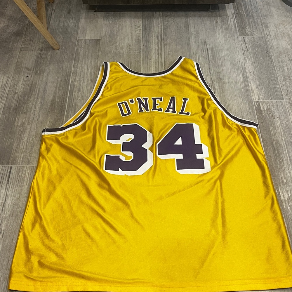 Champion LA Lakers Shaquille O'Neal Reversible #34 Mens Jersey Tank Size 52 VTG